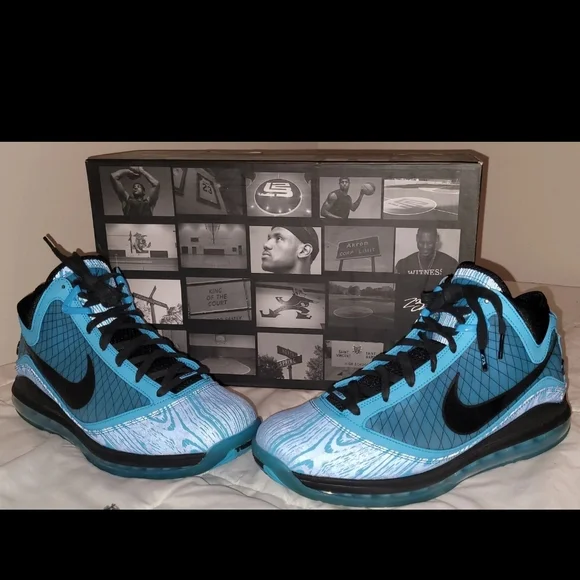 Nike Blue and Black Basketball Shoes